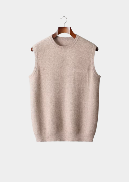 Pure Extra-Fine Merino Wool Crewneck Vest | Solmar