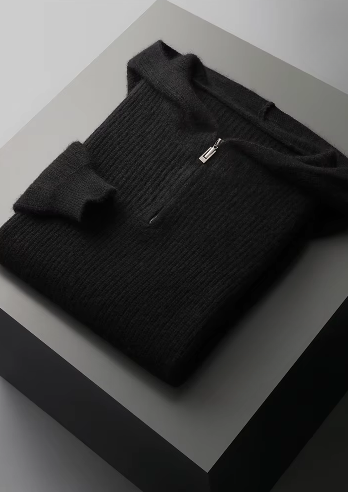 Pure Extra-Fine Merino Wool Half Zipper Hoodie | Solmar