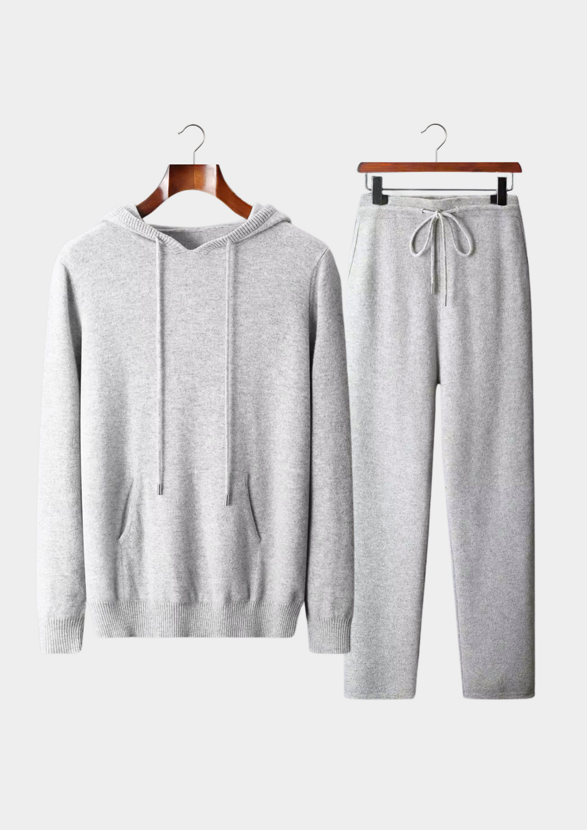 Pure Extra-Fine Merino Wool Light Gray Savro Set | Solmar