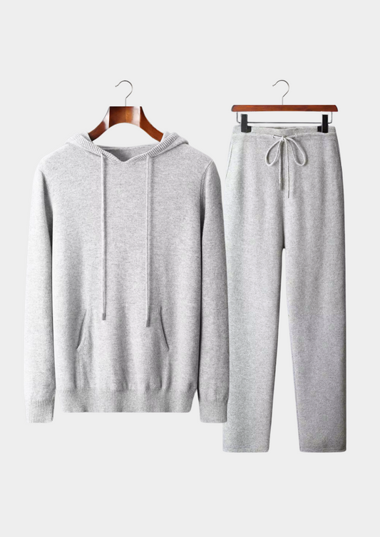 Pure Extra-Fine Merino Wool Light Gray Savro Set | Solmar