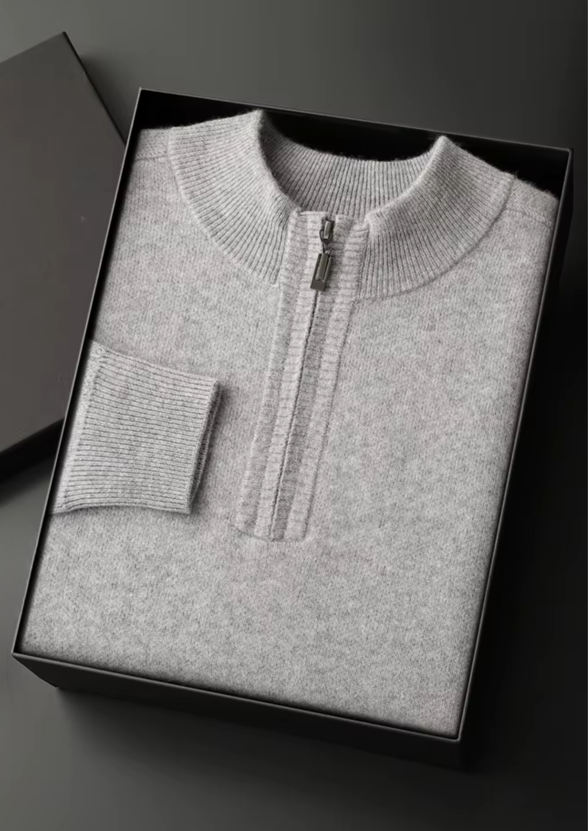 Premium Cashmere Essential Half-Zip Sweater | Solmar