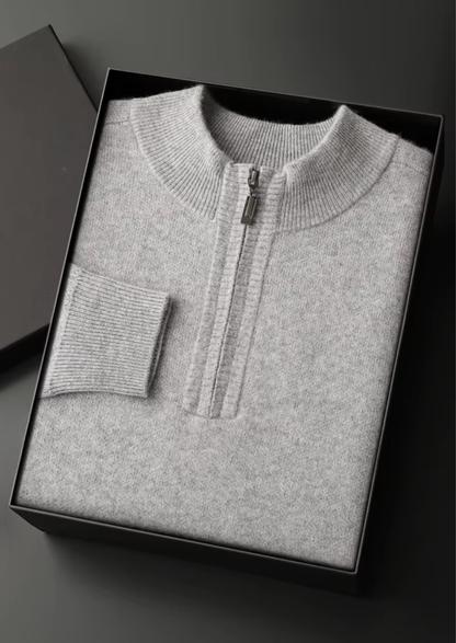 Premium Cashmere Essential Half-Zip Sweater | Solmar
