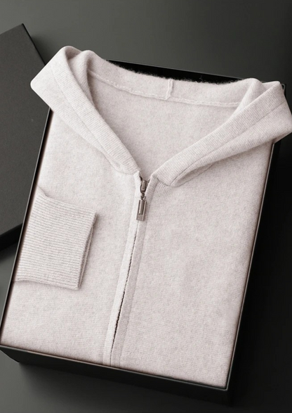 Sudadera con Capucha y Cremallera de Cachemira Premium
