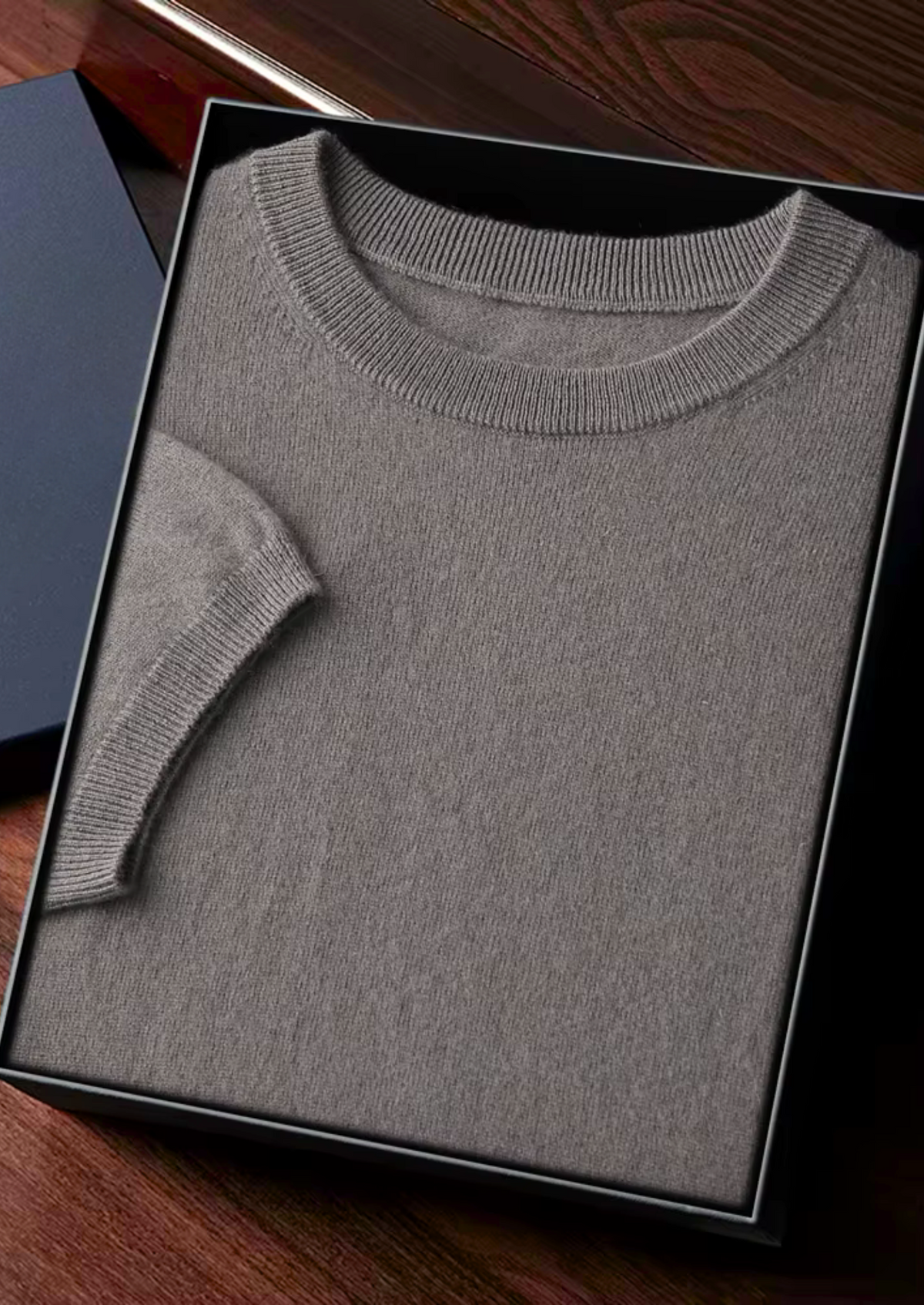 Premium Cashmere Classic Crewneck T-Shirt - Ashen Truffle | Solmar