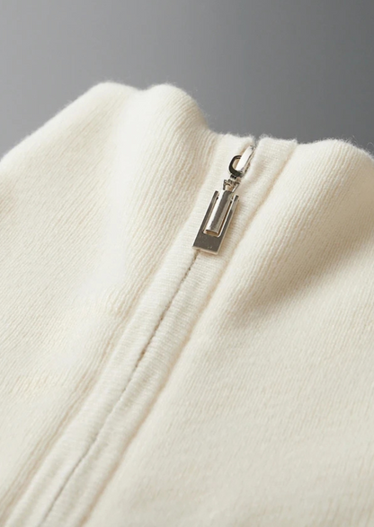 Premium Cashmere Ribbed Half-Zip Sweater | Solmar