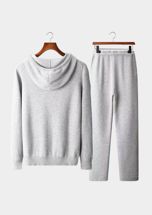 Pure Extra-Fine Merino Wool Light Gray Savro Set | Solmar