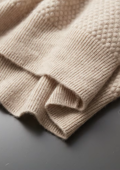 Premium Cashmere Textured Sweater Polo | Solmar