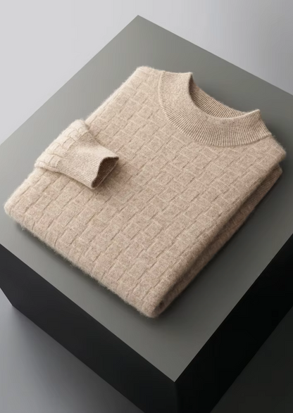 Pure Extra-Fine Merino Wool Textured Mockneck | Solmar
