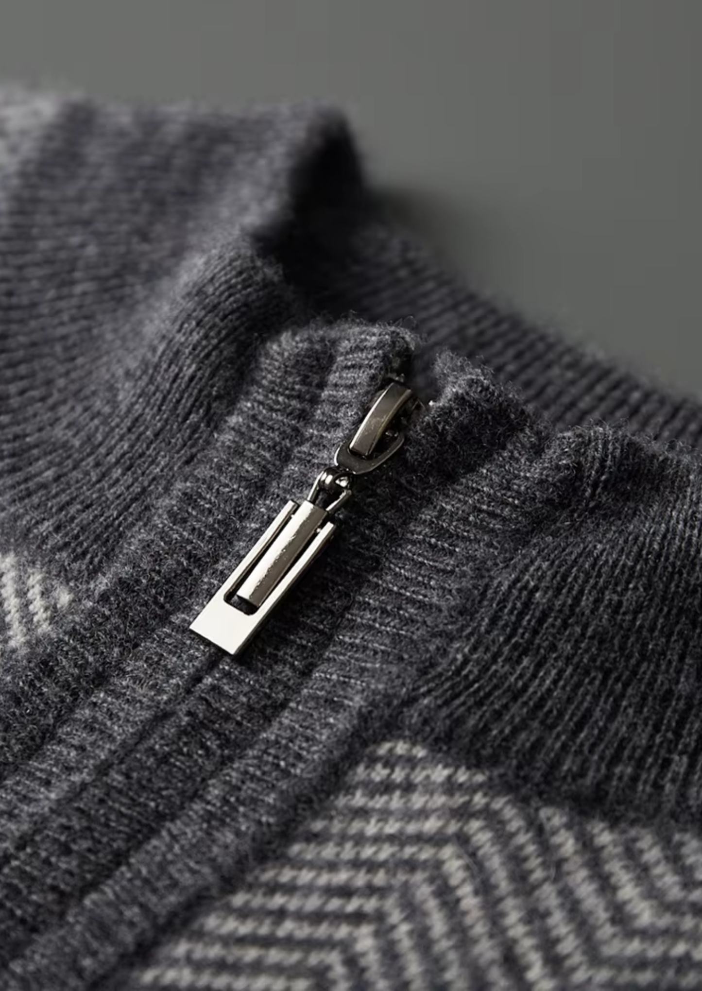 Pure Extra-Fine Merino Wool Gray Herringbone Set | Solmar