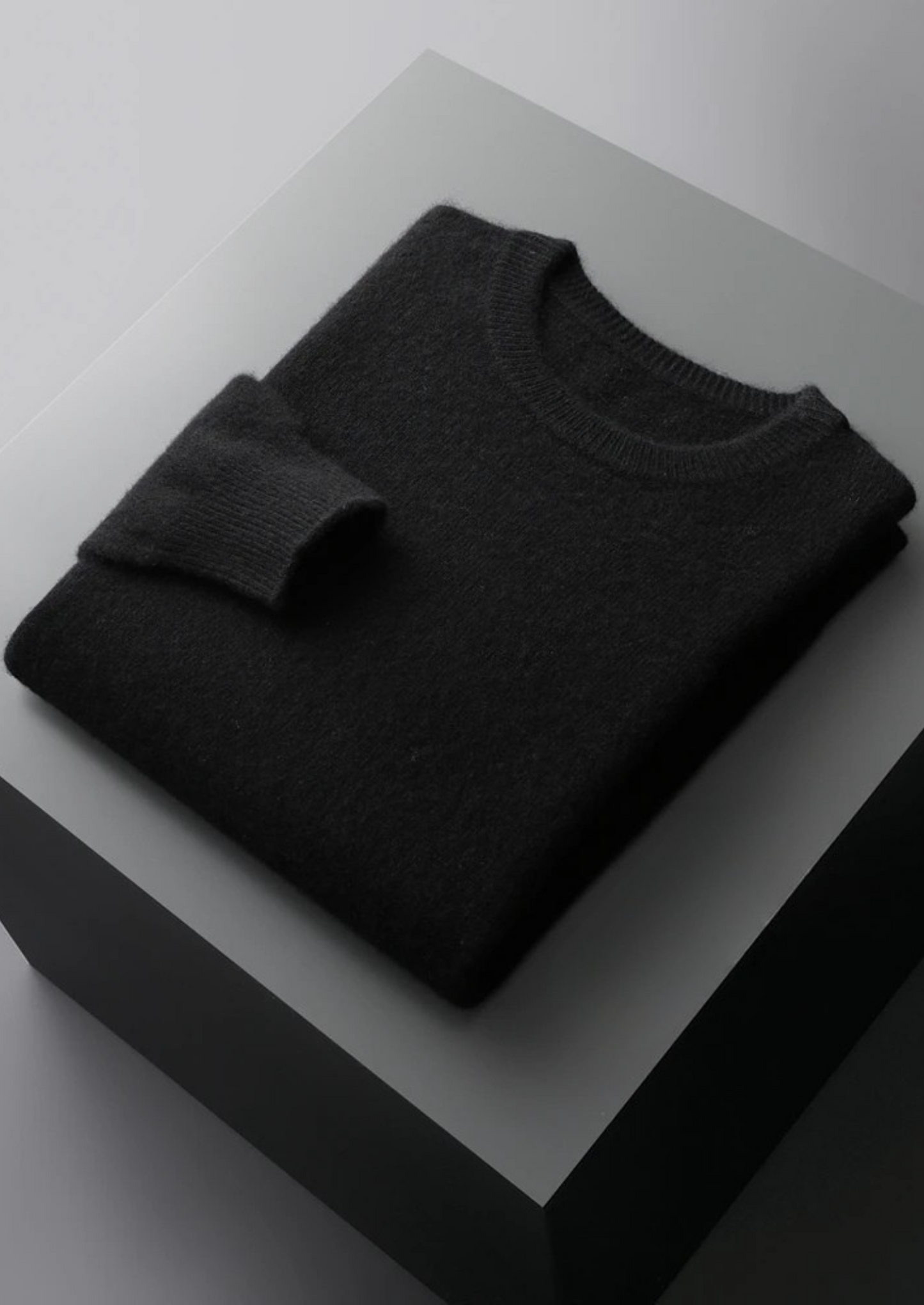 Jersey Clásico de Cuello Redondo de Lana Merino Extrafina Pura