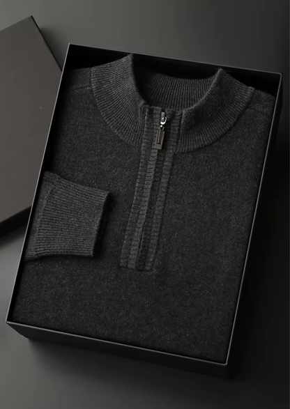 Premium Cashmere Essential Half-Zip Sweater | Solmar