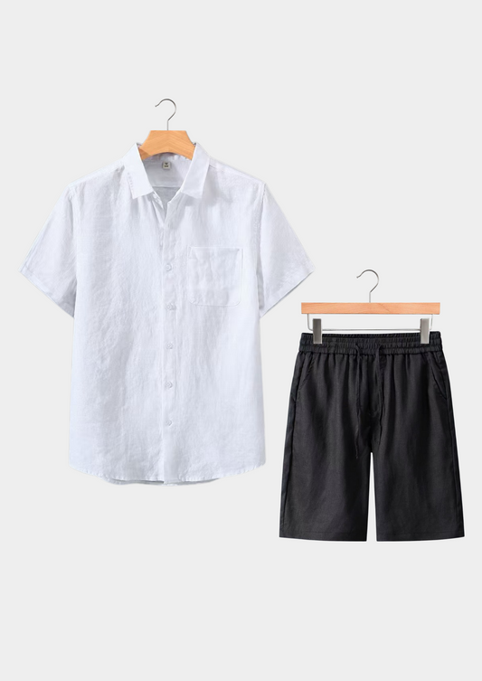 Dolcevita Shortsleeve Summer Set - White/black | Solmar