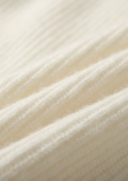 Premium Cashmere Ribbed V-Neck Sweater | Solmar