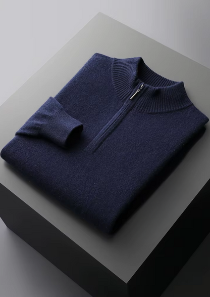 Pure Extra-Fine Merino Wool Half Zip Sweater | Solmar