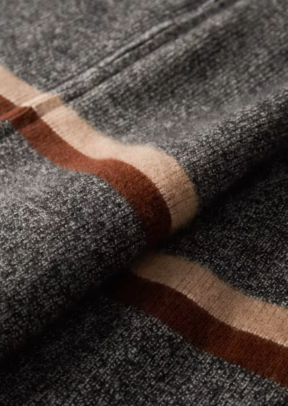 Pure Cashmere Striped Zip Cardigan | Solmar