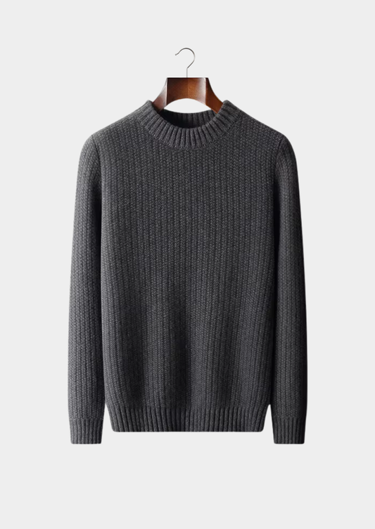 Pure Cashmere Dark Gray Heavyweight Crewneck | Solmar