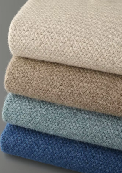 Premium Cashmere Textured Sweater Polo | Solmar