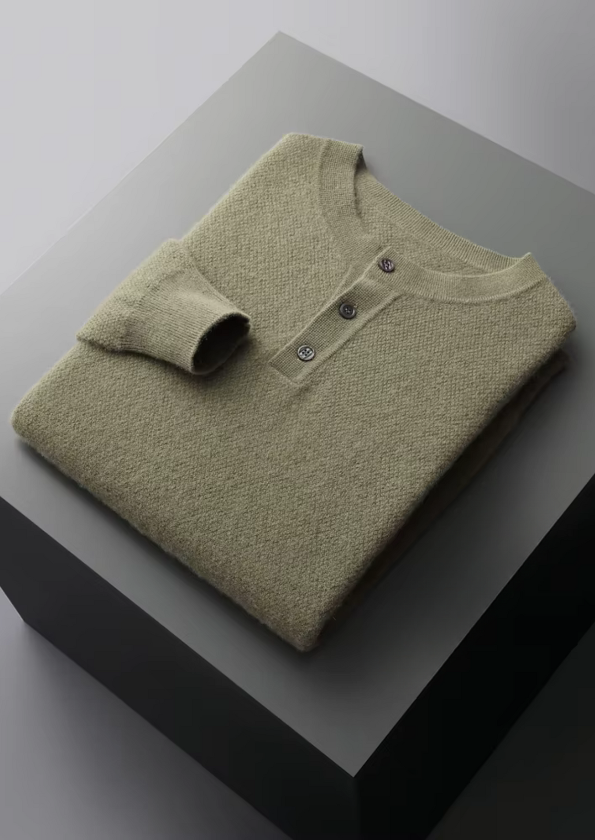 Jersey Henley Clásico de Cachemira Premium