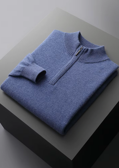 Pure Extra-Fine Merino Wool Half Zip Sweater | Solmar