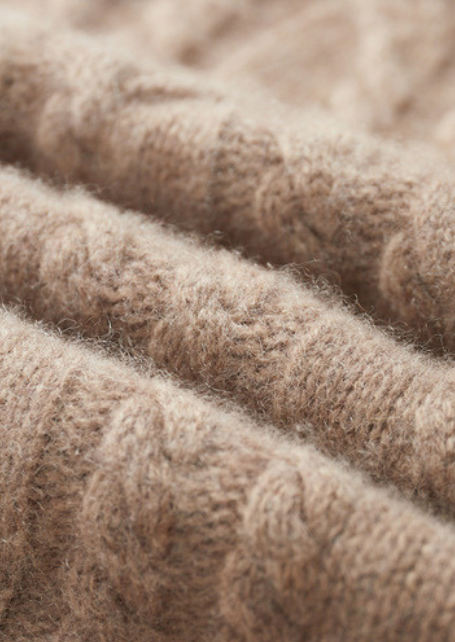 Pure Cashmere Beige Cable Half Zip Sweater | Solmar
