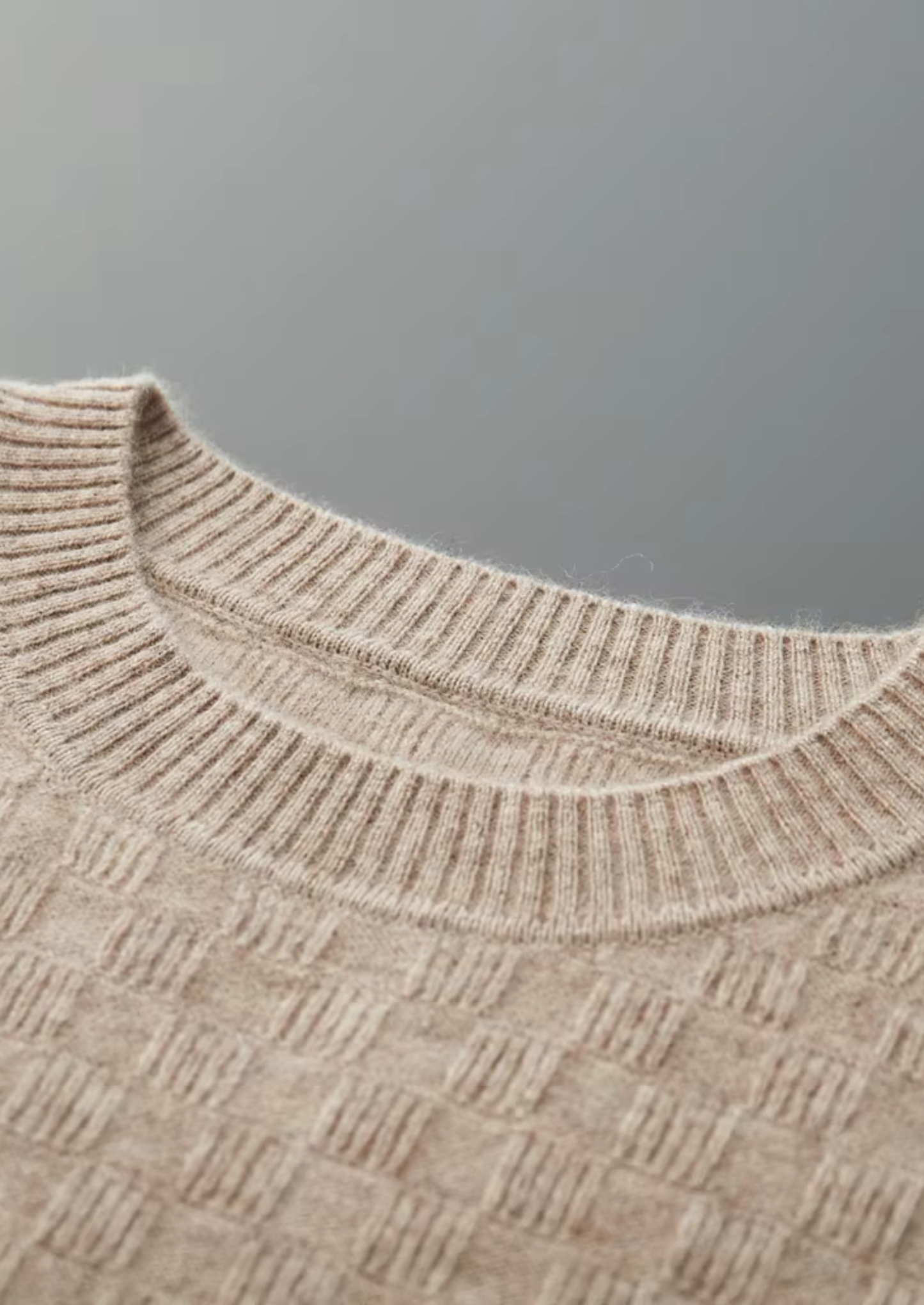 Premium Cashmere Textured Crewneck | Solmar