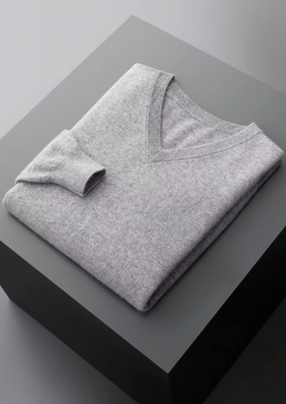 Pure Extra-Fine Merino Wool Classic V-Neck Sweater | Solmar