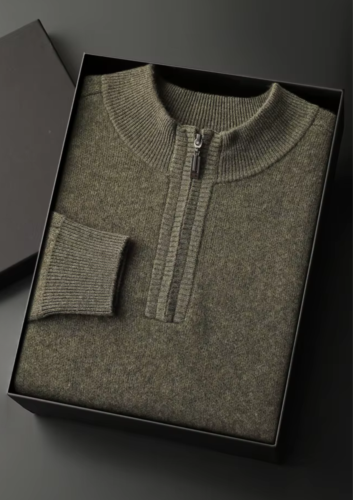 Premium Cashmere Essential Half-Zip Sweater | Solmar