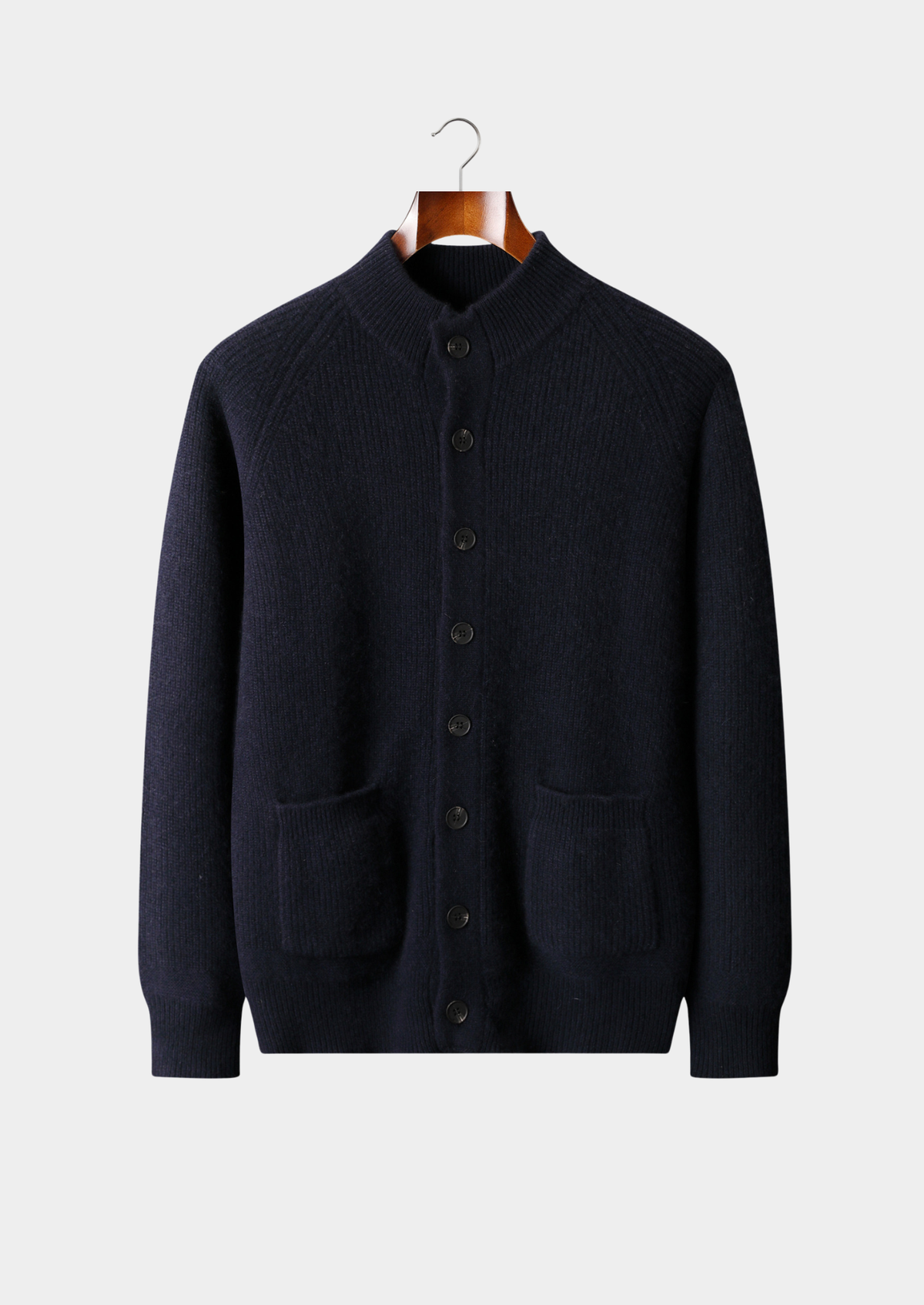 Pure Cashmere Navy Blue Button Overshirt | Solmar