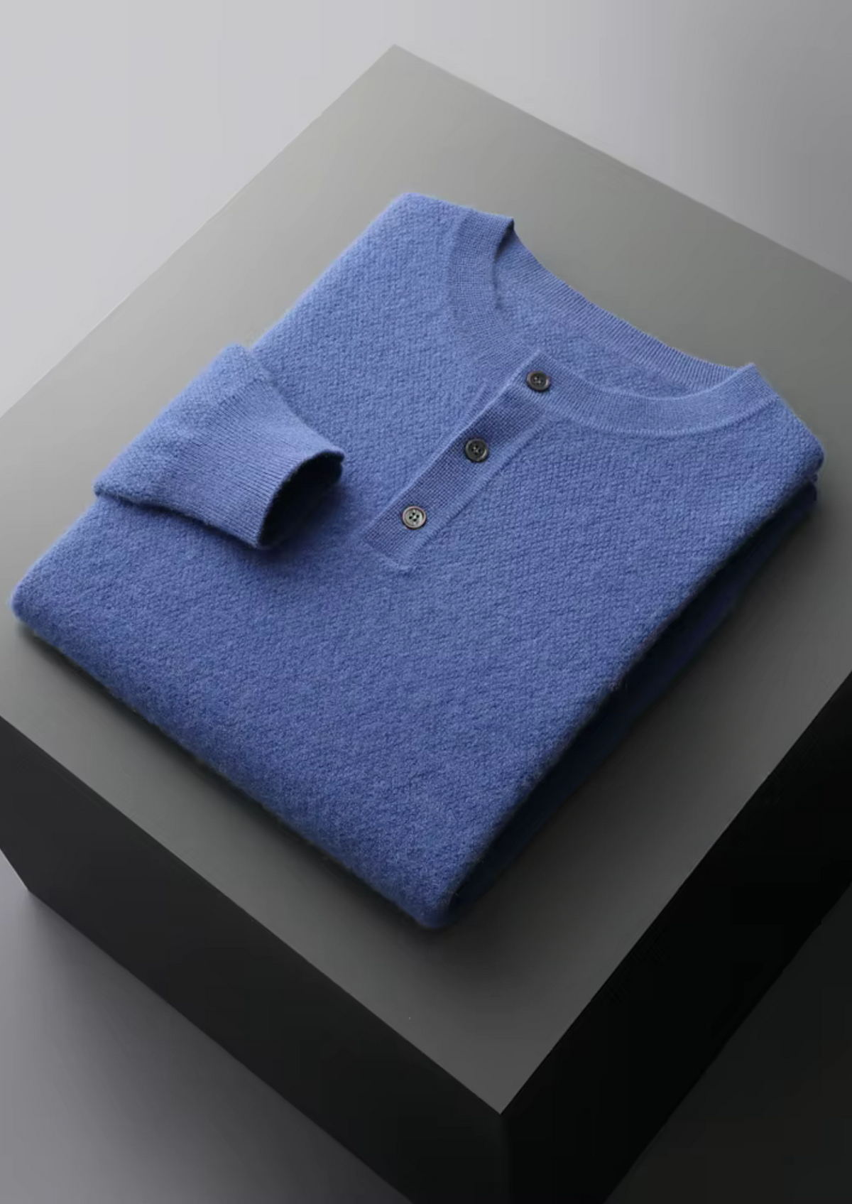 Jersey Henley Clásico de Cachemira Premium