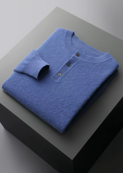 Jersey Henley Clásico de Cachemira Premium