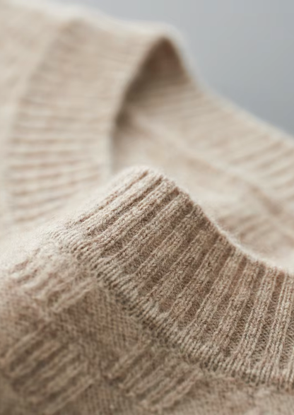 Premium Cashmere Textured Crewneck | Solmar