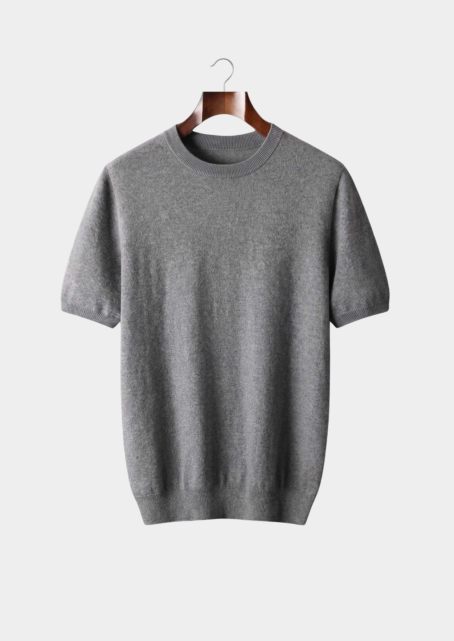 Premium Cashmere Classic Crewneck T-Shirt - Dark Gray | Solmar