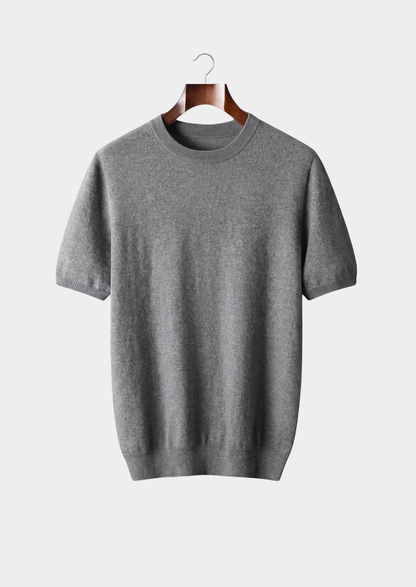Premium Cashmere Classic Crewneck T-Shirt - Dark Gray | Solmar