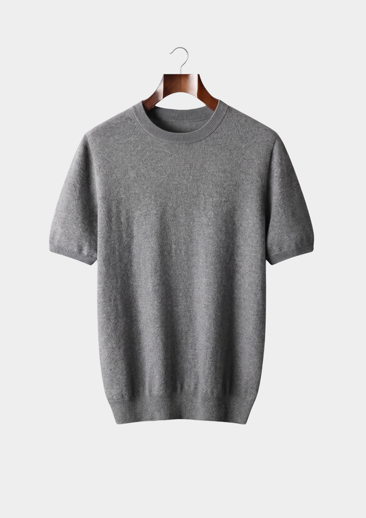 Premium Cashmere Classic Crewneck T-Shirt - Dark Gray | Solmar