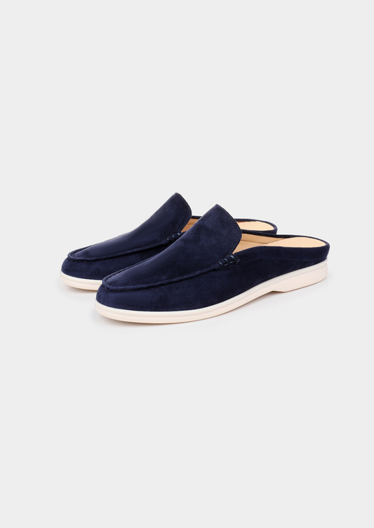 Navy Blue Marina Suede Slipper | Solmar
