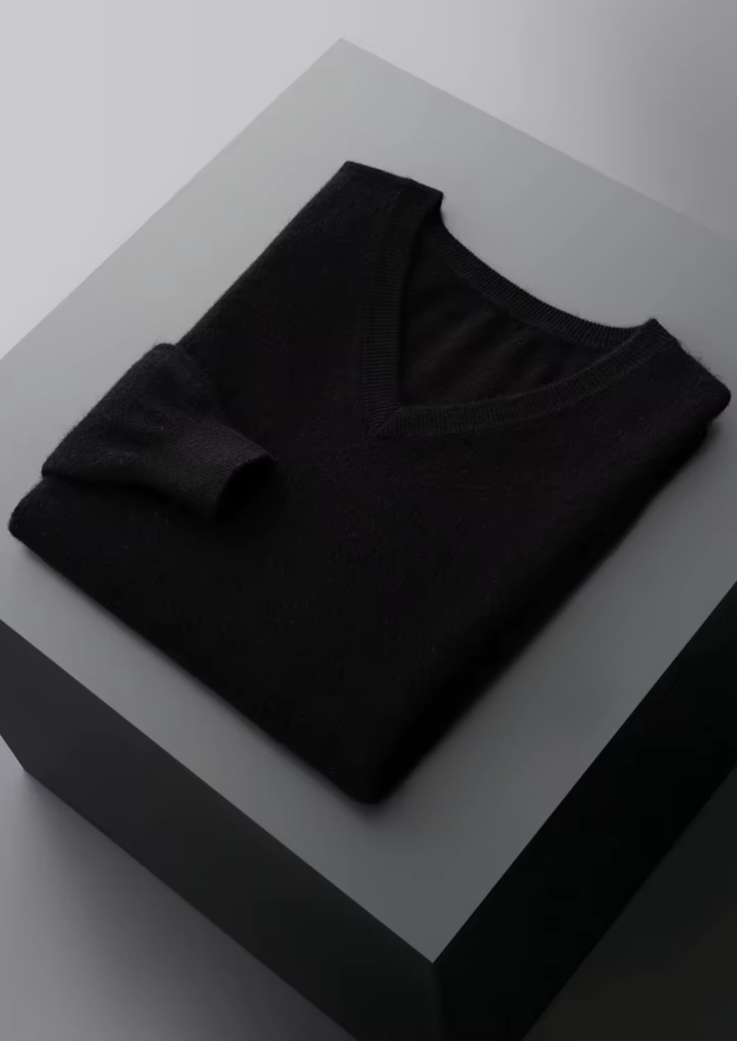 Jersey Clásico de Cuello de Pico de Lana Merino Extrafina Pura