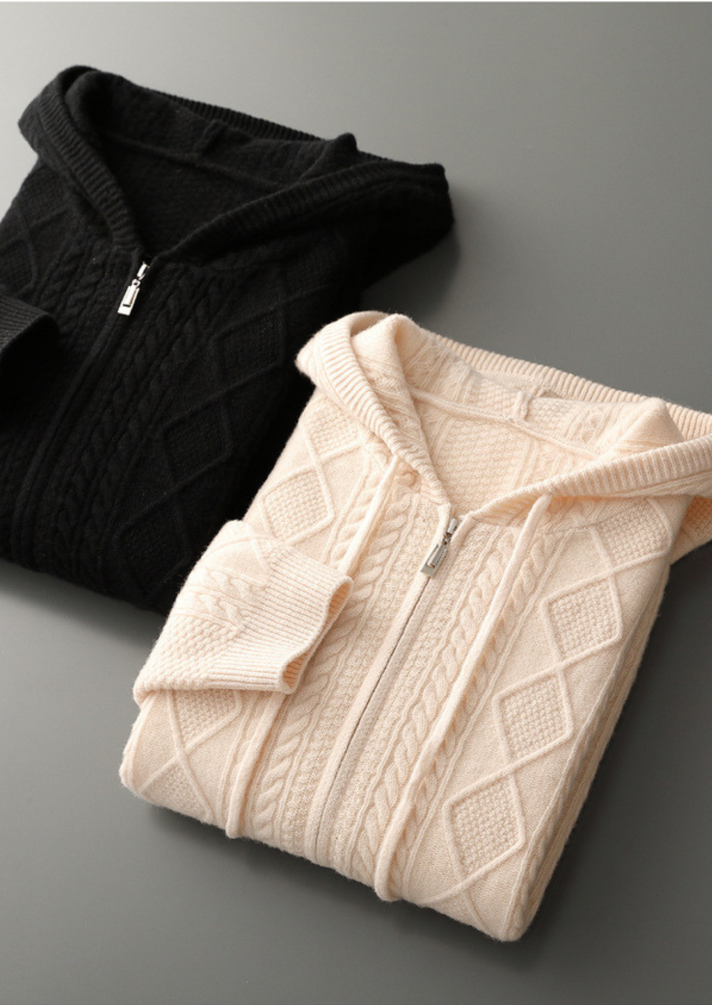Pure Extra-Fine Merino Wool Wintertime Zipper Hoodie | Solmar