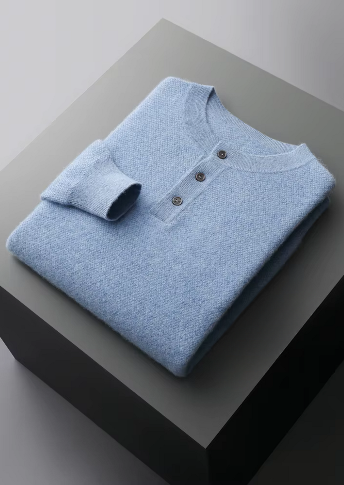 Jersey Henley Clásico de Cachemira Premium