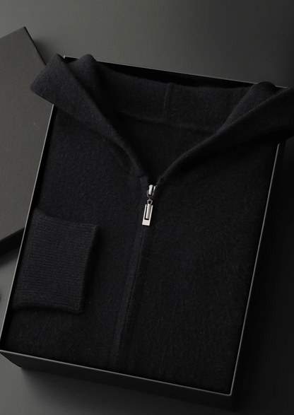 Sudadera con Capucha y Cremallera de Cachemira Premium