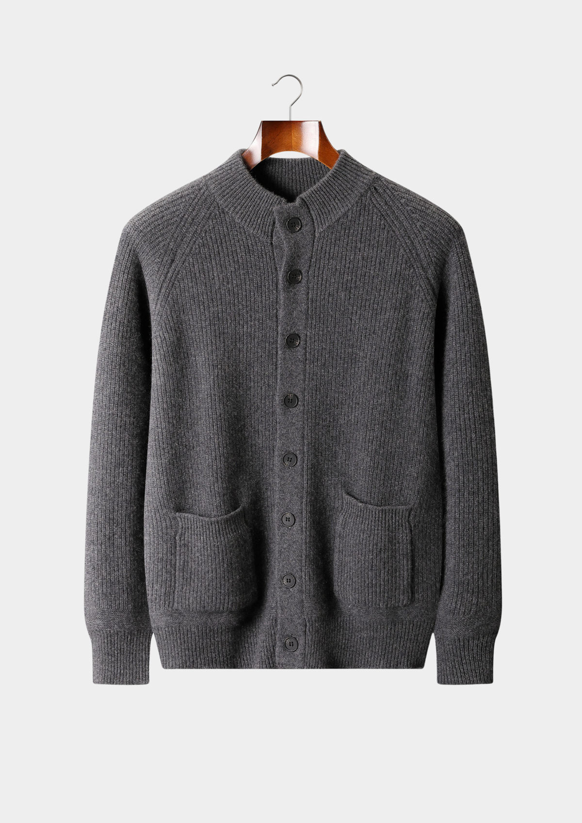 Pure Cashmere Dark Gray Button Overshirt | Solmar