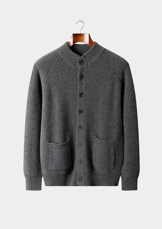Pure Cashmere Dark Gray Button Overshirt | Solmar