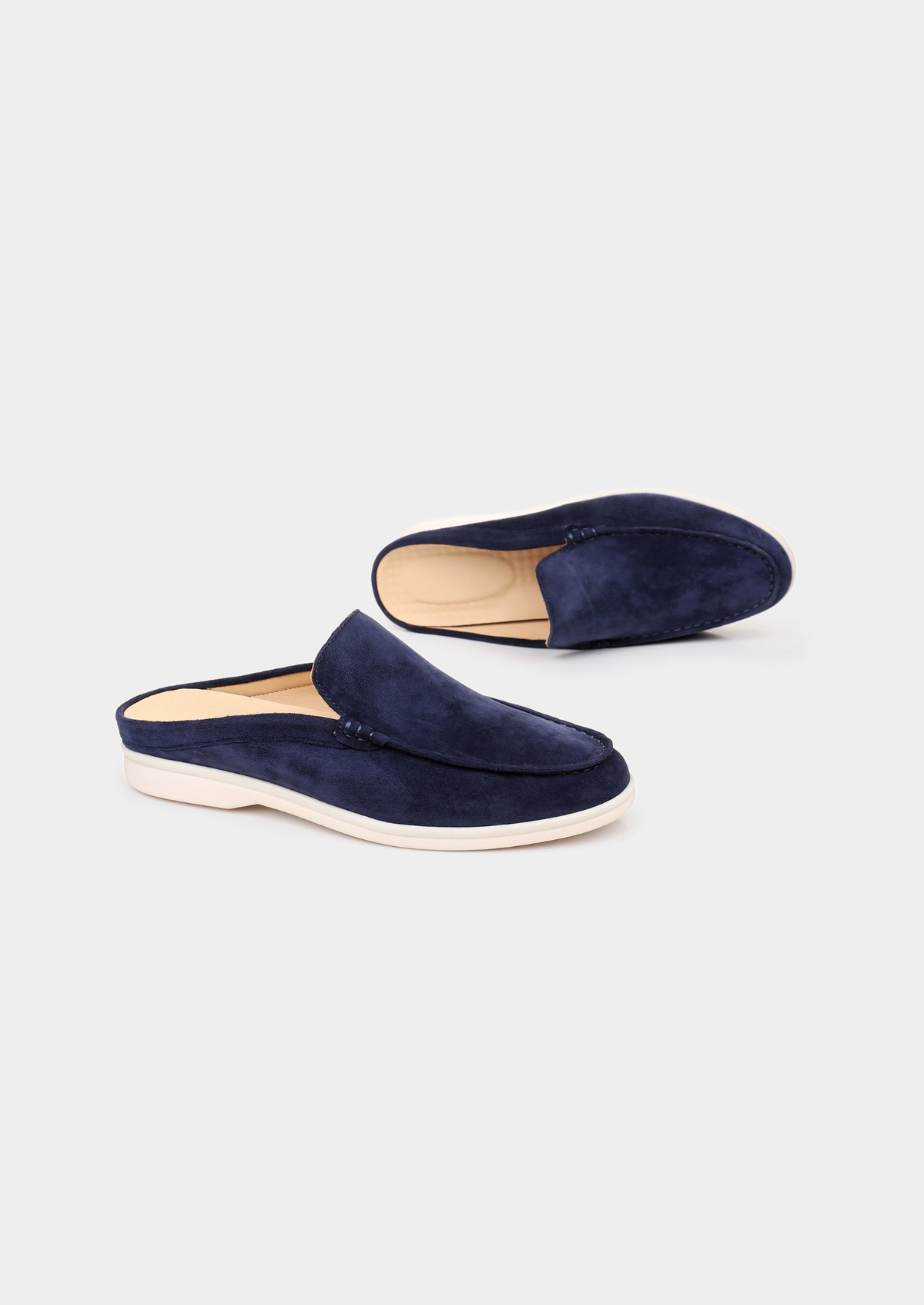 Navy Blue Marina Suede Slipper | Solmar