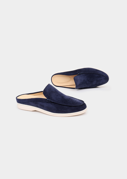 Navy Blue Marina Suede Slipper | Solmar