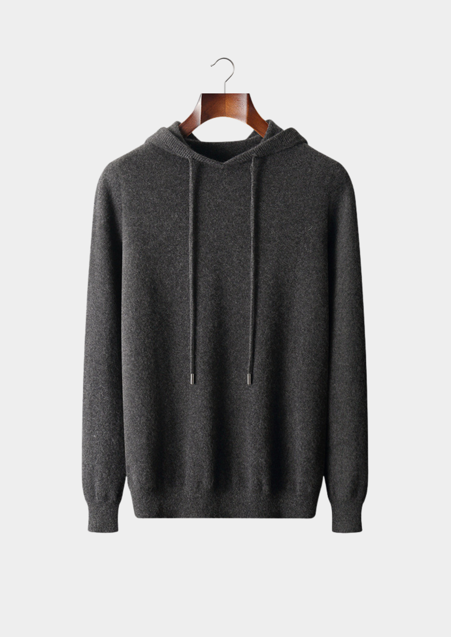 Pure Extra-Fine Merino Wool Dark Gray Leisure Hoodie | Solmar