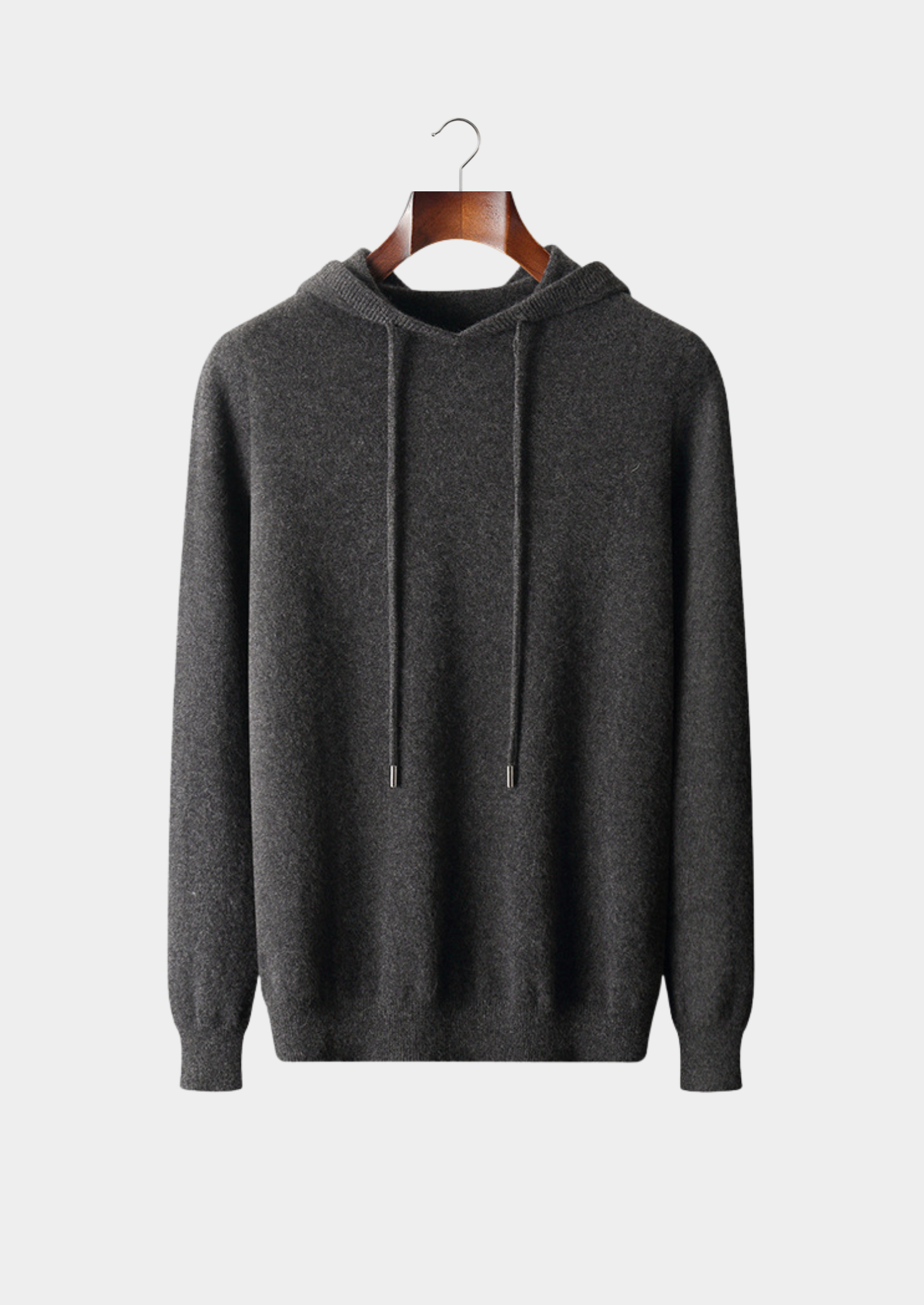 Pure Extra-Fine Merino Wool Dark Gray Leisure Hoodie | Solmar