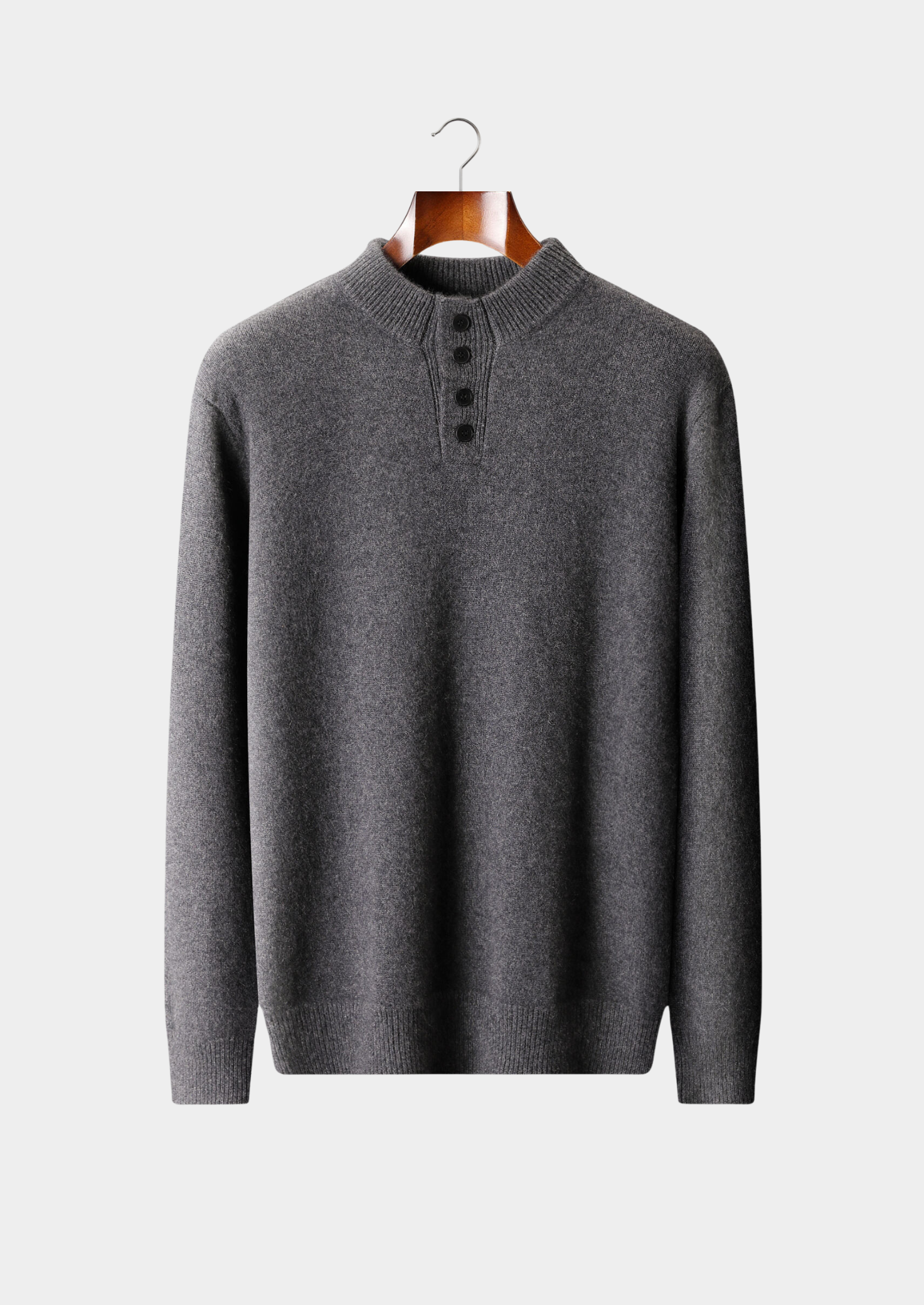 Pure Cashmere Dark Gray Button Sweater | Solmar