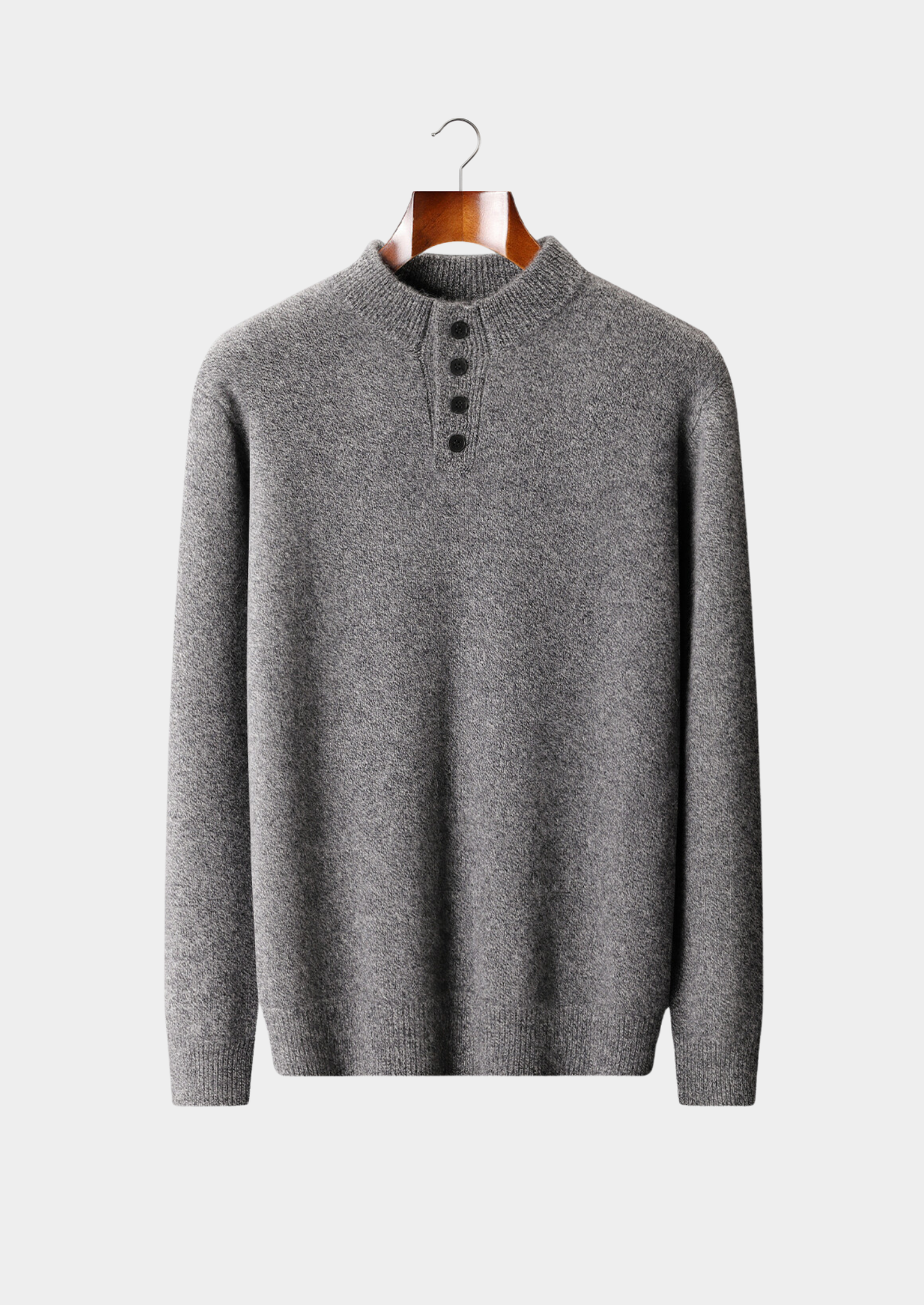 Pure Cashmere Light Gray Button Sweater | Solmar