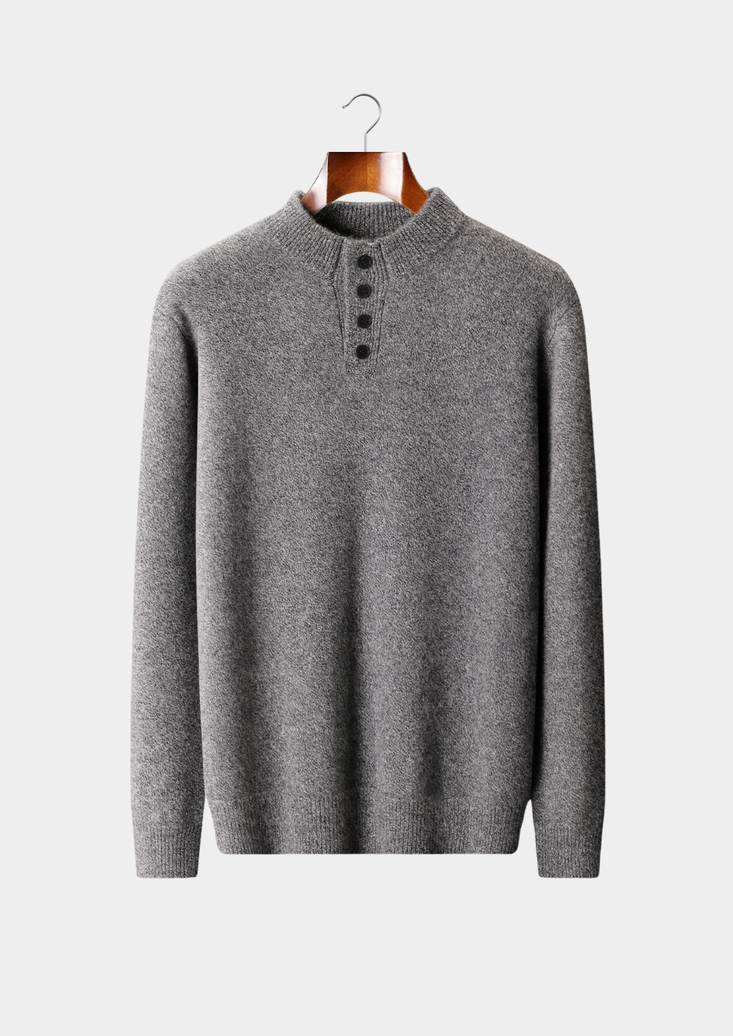 Pure Cashmere Light Gray Button Sweater | Solmar