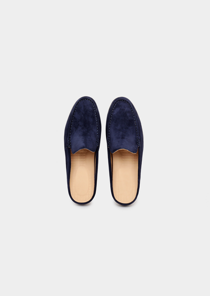 Navy Blue Marina Suede Slipper | Solmar