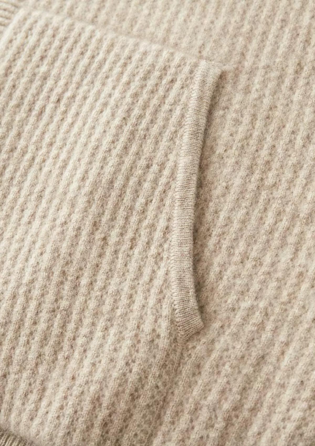 Pure Extra-Fine Merino Wool Ribbed Zipper Hoodie | Solmar